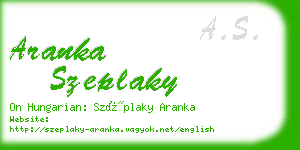 aranka szeplaky business card